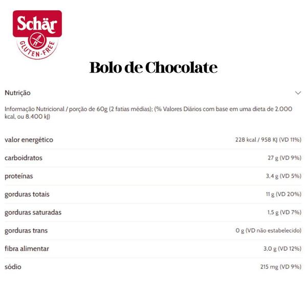 Imagem de Bolo de chocolate Dr. Schar 200g