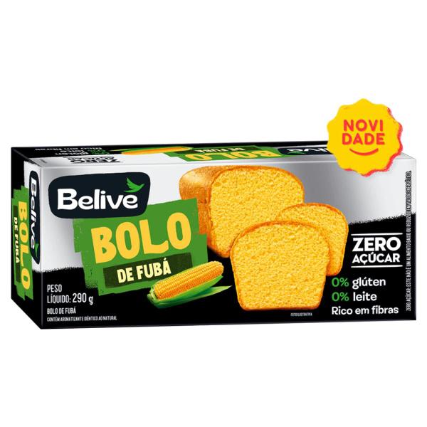 Bolo Sem Glúten, Sem Açúcar, Sem Leite de Fubá Belive 290g Imagem de Bolo Sem Glúten, Sem Açúcar, Sem Leite de Fubá Belive 290g