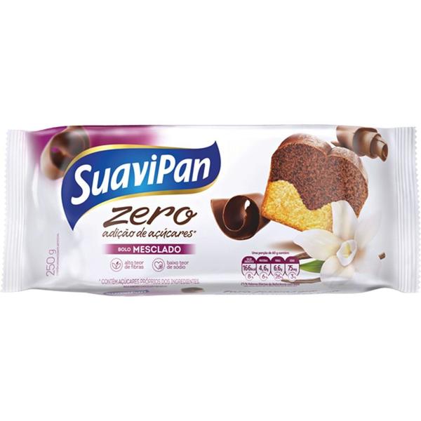 Bolo sobremesa Zero açúcar 250gr Sabor mesclado Suavipan Imagem de Bolo sobremesa Zero açúcar 250gr Sabor mesclado Suavipan