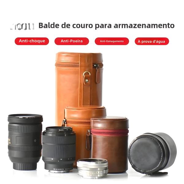 Imagem de Bolsa à Prova d'Água para Armazenamento de Lentes de Câmera - Canon, Fujifilm, Sony, Olympus e Nikon