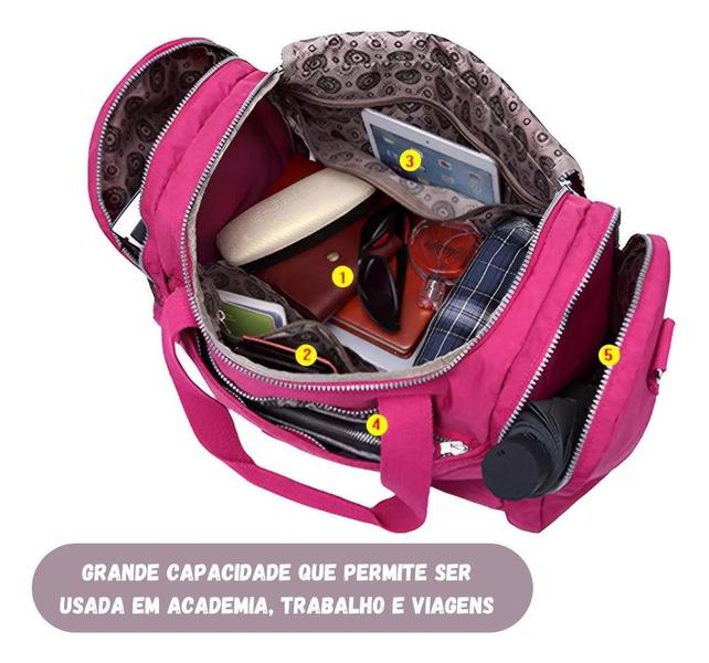 Imagem de Bolsa Academia Transversal Reforçada Trabalho Estilosa Resistente Nylon Recomendo