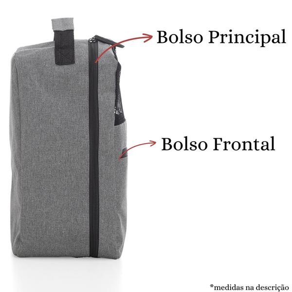 Imagem de Bolsa Academia Viagem Sacola Bordo Porta Tênis Cinza