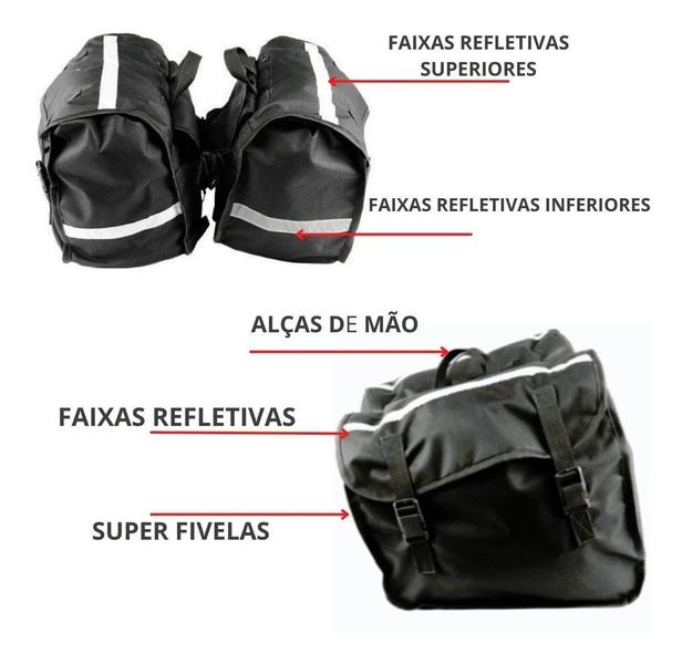 Imagem de Bolsa Alforge 60 L Moto Mais Resistente Super Qualidade