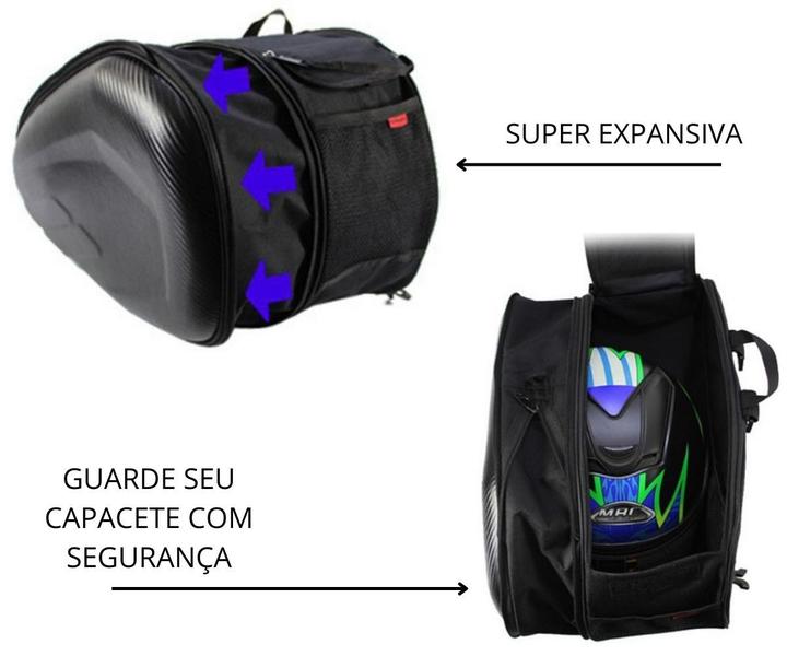 Imagem de Bolsa Alforge moto universal 58l cabem 2 capacetes