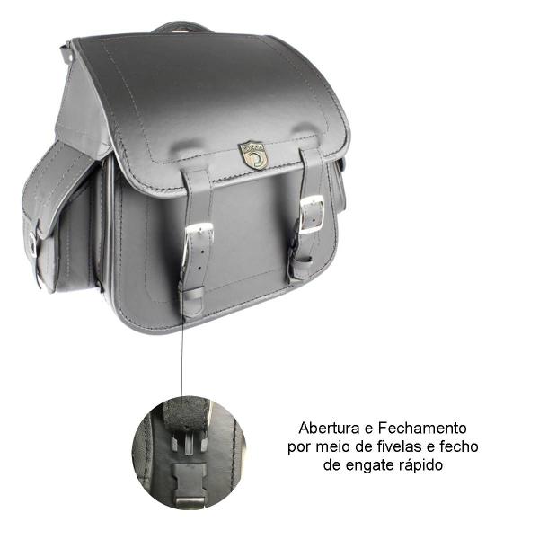 Imagem de Bolsa Alforge Traseiro Moto Custom 30 litros Liso Tondin Linha Forza