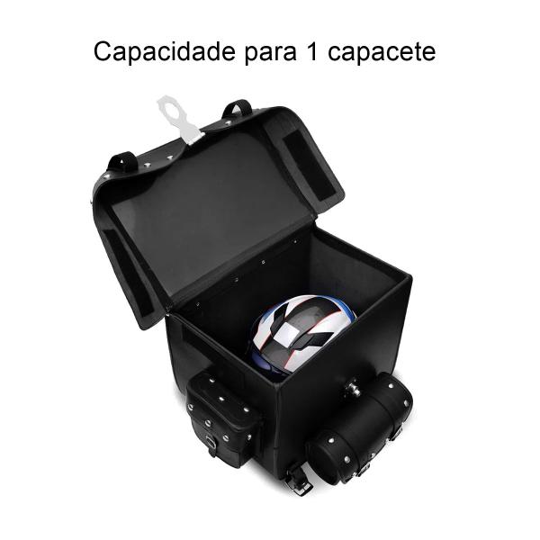 Imagem de Bolsa Alforge Traseiro Moto Custom 62 litros Com Chave e Cravos Tondin Forza