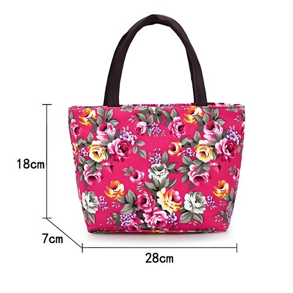 Imagem de Bolsa Balde de Lona com Estampa Floral - Bolsa de Compras Durável para Mulheres