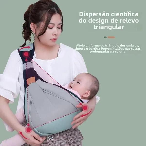 Imagem de Bolsa Bebê Ergonômica Verde - 1 Peça - Posição M Segura e Confortável