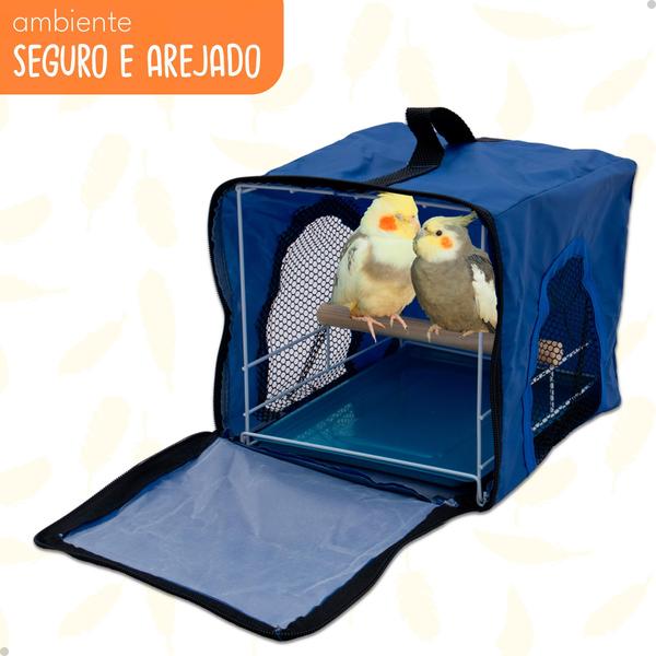 Imagem de Bolsa Caixa Transporte Aves Calopsita Periquito Pássaros