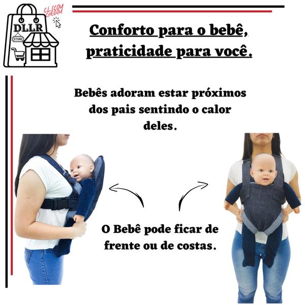 Imagem de Bolsa Canguru Carrega Bebê Passeio Ergonômico 2 A 18 Meses