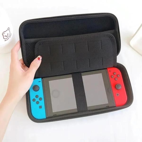 Imagem de Bolsa Capa Case Transporte + Pelicula + Grips Anime Compativel com Nintendo Switch ou Switch Oled