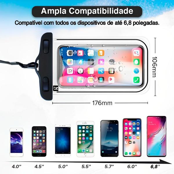 Imagem de Bolsa Case Prova Dágua Celular Universal Impermeável Oferta