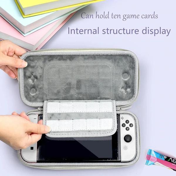 Imagem de Bolsa Case Transporte Pelicula Grips Proteção Compativel com Nintendo Switch Oled