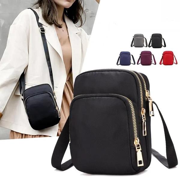 Imagem de Bolsa Crossbody Feminina à Prova D'Água - Multifuncional com Zíper e Porta Celular