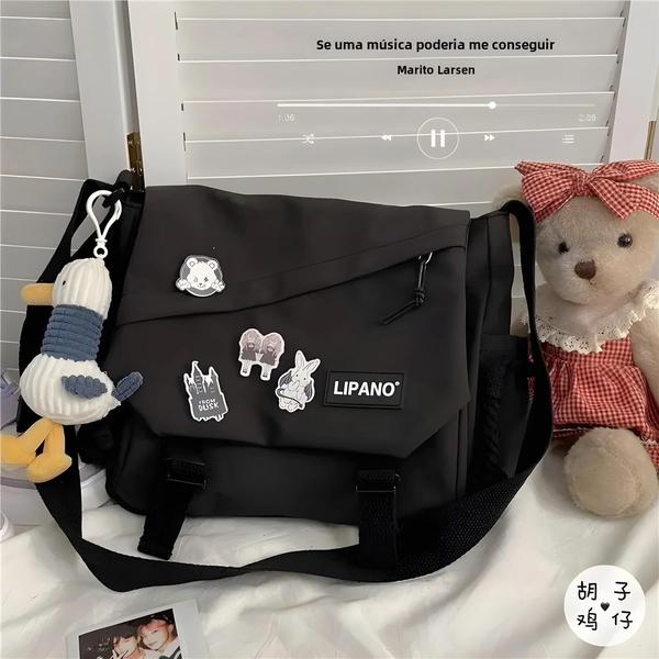 Imagem de Bolsa Crossbody Retrô Japonesa de Nylon - Grande Capacidade para Mulheres