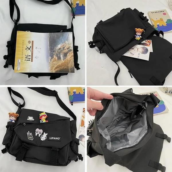 Imagem de Bolsa Crossbody Retrô Japonesa de Nylon - Grande Capacidade para Mulheres