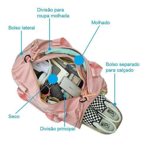 Imagem de Bolsa De Academia Mala De Viagem Impermeável Pink Envio 24hs Varias Cores Top Venda