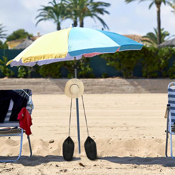 Imagem de Bolsa de areia com guarda-chuva de praia, pacote com 2 unidades, impermeável, nylon 420D, preto