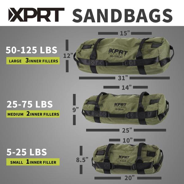 Imagem de Bolsa de areia de treino XPRT Fitness Heavy Duty Army Green Small