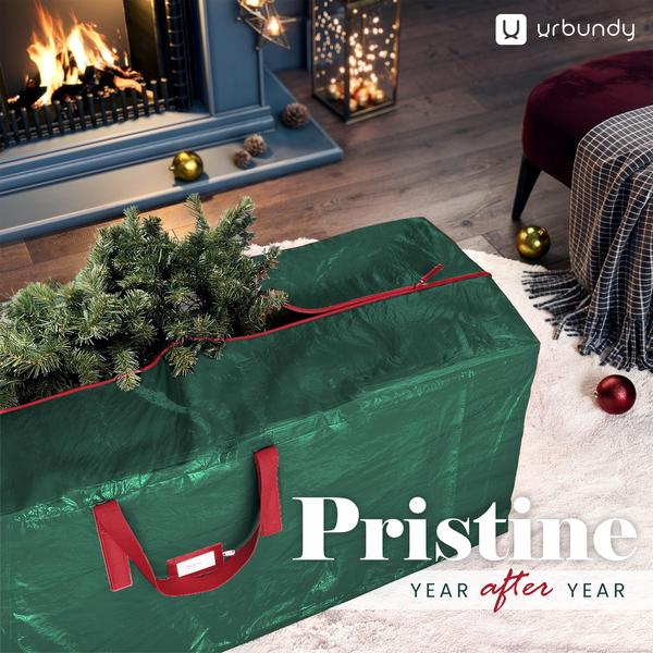 Imagem de Bolsa de armazenamento de árvore de Natal URBUNDY Heavy Duty 9 pés verde