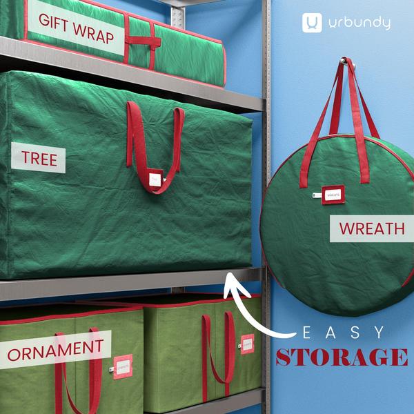 Imagem de Bolsa de armazenamento de árvore de Natal URBUNDY Heavy Duty 9 pés verde