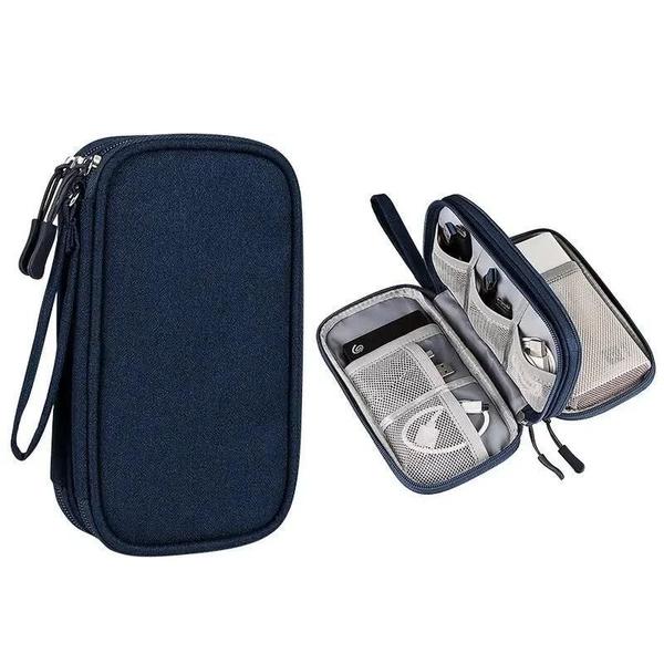 Imagem de Bolsa de Armazenamento para Cabo e Fones - Organizador Portátil Multicamadas para Viagem