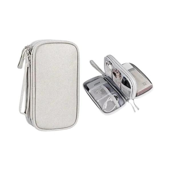 Imagem de Bolsa de Armazenamento para Cabo e Fones - Organizador Portátil Multicamadas para Viagem