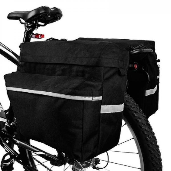 Imagem de Bolsa de bicicleta de grande capacidade, saco de equitação do banco traseiro (preto)