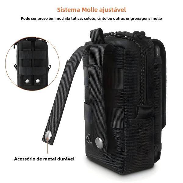 Imagem de Bolsa de Cintura Tática à Prova d'Água - EDC Militar para Esporte e Celular