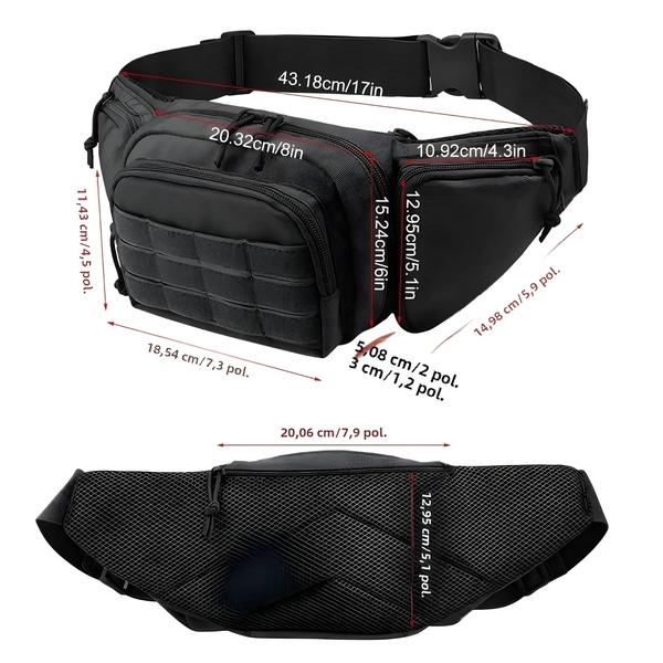 Imagem de Bolsa De Cintura Tática Masculina À Prova D'água Para Caça Molle Fanny Pack Para Caminhadas,