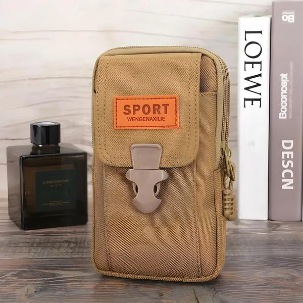 Imagem de Bolsa de Cintura Tática Molle Masculina - Coldre para Celular, Porta-Cartões e Pequena Mochila