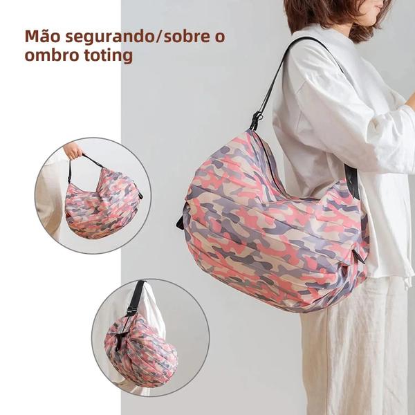 Imagem de Bolsa de Compras Dobrável à Prova d'Água - Reutilizável e Portátil (Oxford)