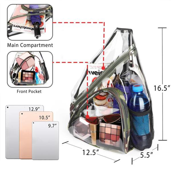 Imagem de Bolsa de estilingue HULISEN Clear PVC Stadium aprovada à prova d'água