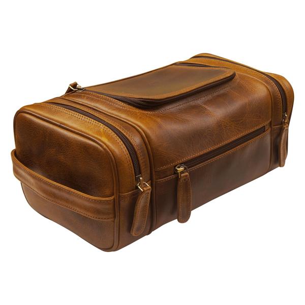 Imagem de Bolsa de higiene ELIZO Leather para homens e mulheres extra grande