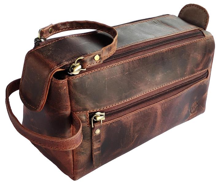 Imagem de Bolsa de higiene RUSTIC TOWN Leather para homens, marrom nogueira