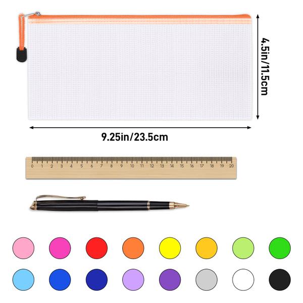 Bolsa de malha com zíper EOOUT 72 unidades 16 cores 23,5 x 11,5 cm PVC Imagem de Bolsa de malha com zíper EOOUT 72 unidades 16 cores 23,5 x 11,5 cm PVC