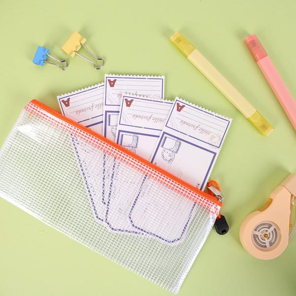 Bolsa de malha com zíper EOOUT 72 unidades 16 cores 23,5 x 11,5 cm PVC Imagem de Bolsa de malha com zíper EOOUT 72 unidades 16 cores 23,5 x 11,5 cm PVC