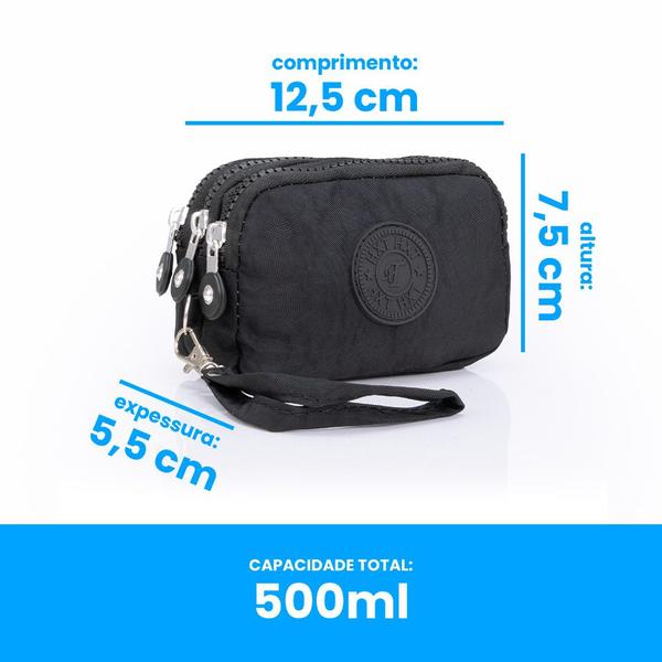 Imagem de Bolsa De Mão Mini Frasqueira Resistente 3 Compartimentos Top