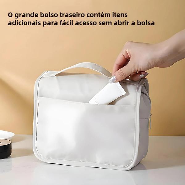 Imagem de Bolsa de Maquiagem de Viagem à Prova d'Água para Mulheres - Organizador de Produtos de Higiene Pessoal