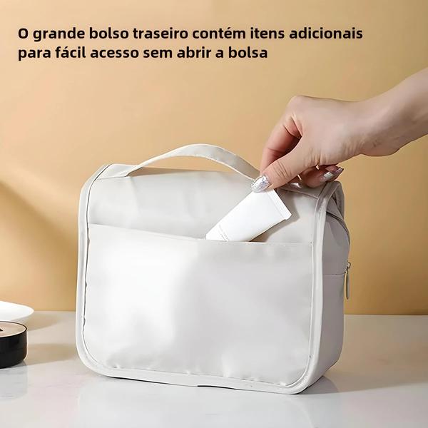 Imagem de Bolsa de Maquiagem de Viagem à Prova d'Água para Mulheres - Organizador de Produtos de Higiene Pessoal