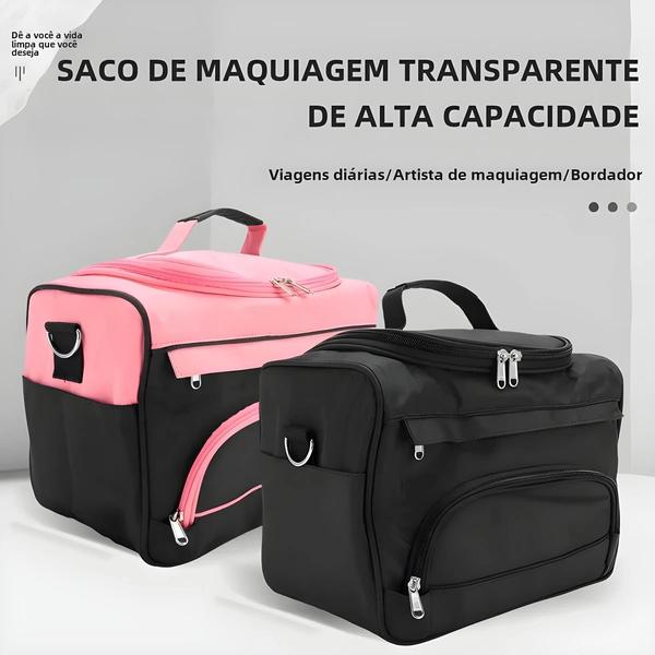 Imagem de Bolsa de Maquiagem Profissional Portátil para Salão de Beleza e Tatuagem