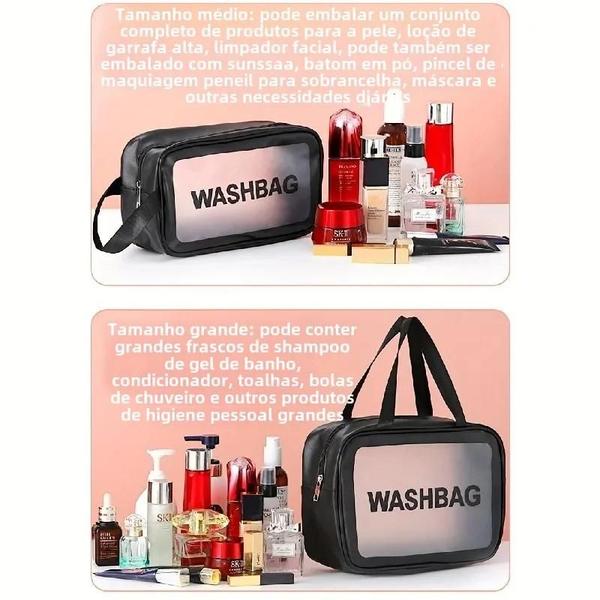 Imagem de Bolsa de Maquiagem Transparente e à Prova d'Água - Grande Capacidade para Viagem