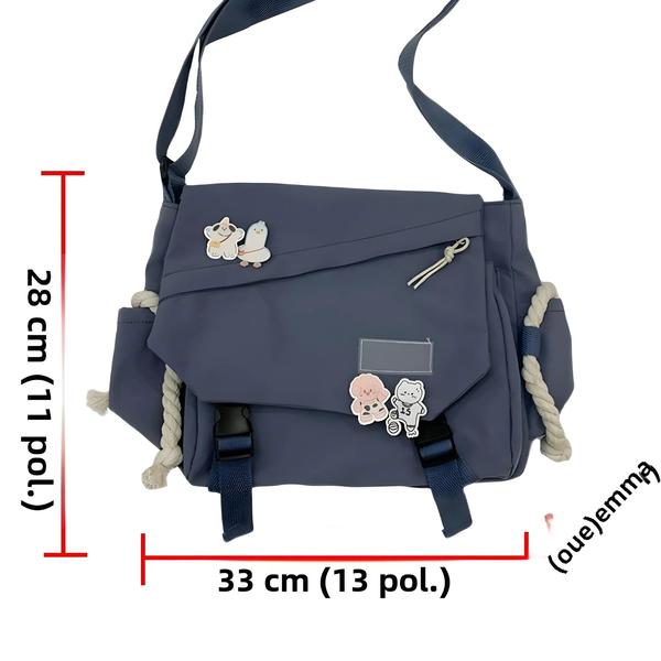 Imagem de Bolsa de Ombro Crossbody de Nylon para Adolescente e Estudante - Grande e Resistente