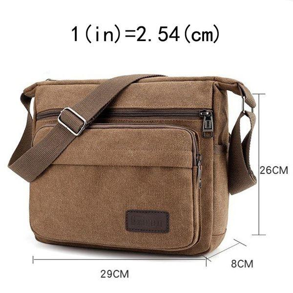 Imagem de Bolsa de ombro de lona de moda para homens - marrom