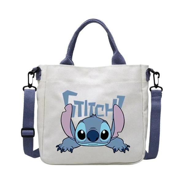 Bolsa de Ombro de Lona Fofa Disney Stitch - Bolsa de Estudante Bolsa de Ombro de Lona Fofa Disney Stitch - Bolsa de Estudante