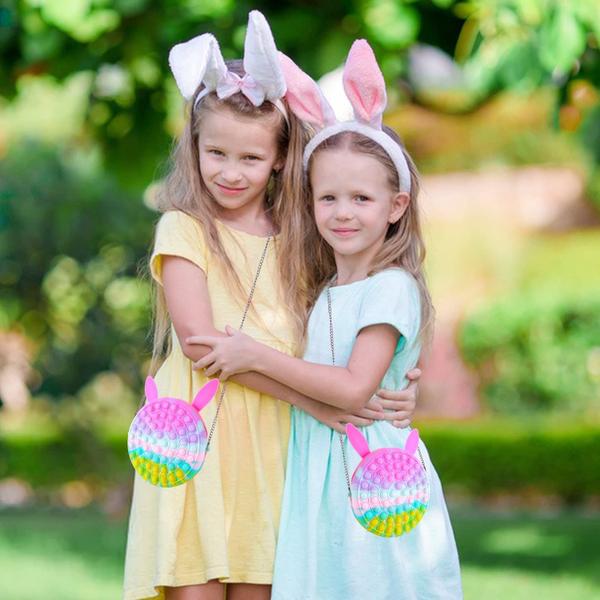 Imagem de Bolsa de ombro Easter Bunny para meninas com brinquedo Sensory Fidget