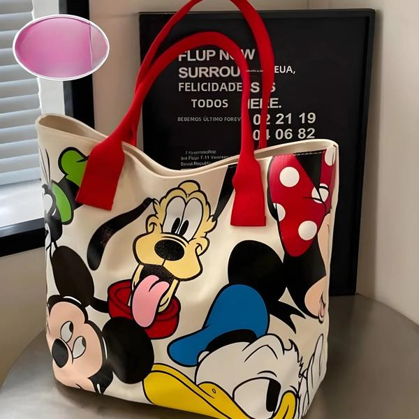 Imagem de Bolsa de Ombro Feminina Disney Mickey Mouse - Grande Capacidade e Estilo Casual