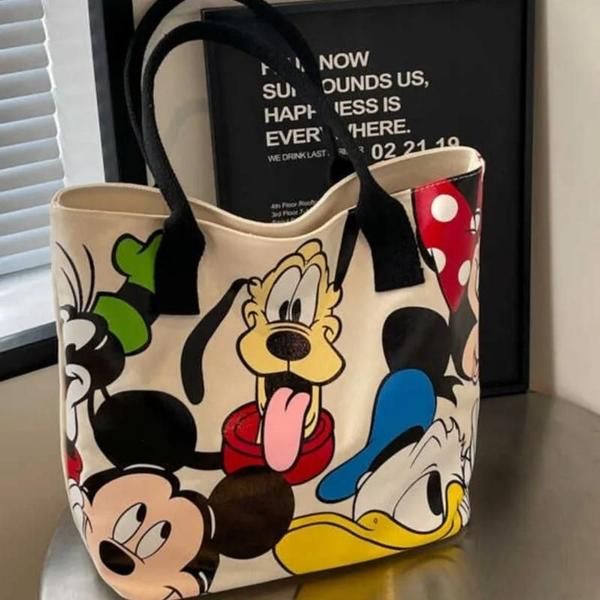 Imagem de Bolsa de Ombro Feminina Disney Mickey Mouse - Grande Capacidade e Estilo Casual