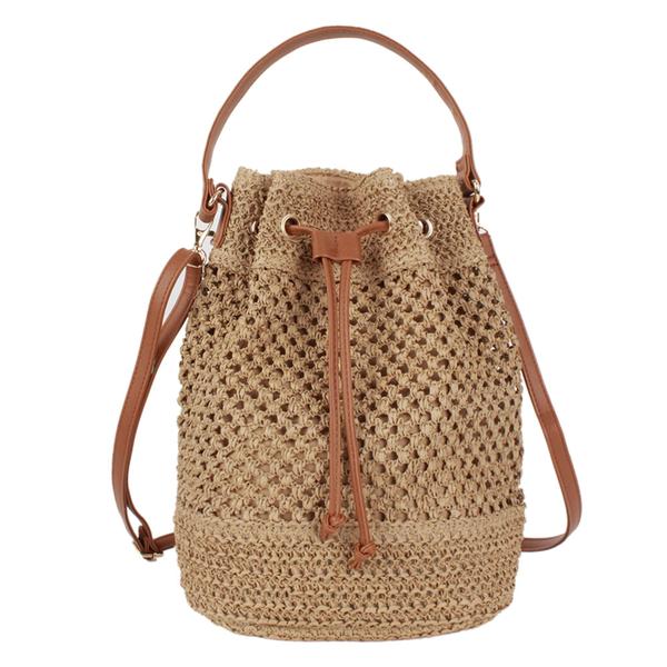 Imagem de Bolsa de ombro Goclothod Drawstring Cotton Crochet Bucket