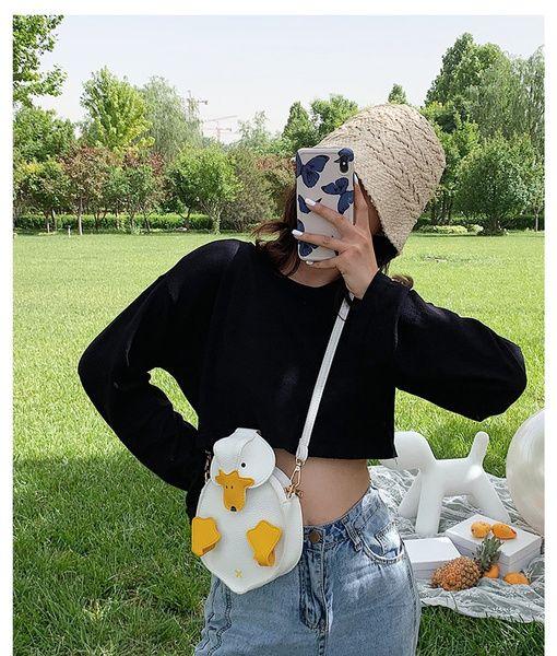 Imagem de Bolsa de ombro Wokex Casual Cartoon Duck PU Leather White